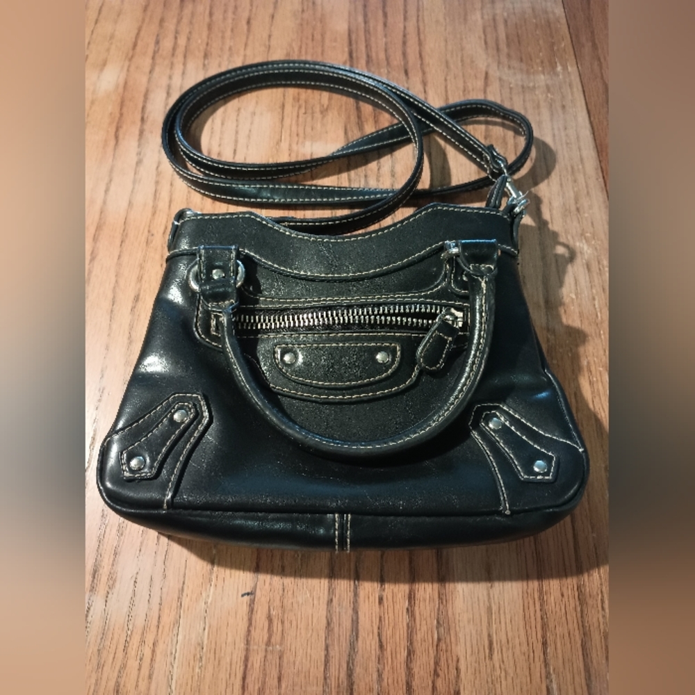 Black Grungy Purse Convertible Handbag/Shoulderbag